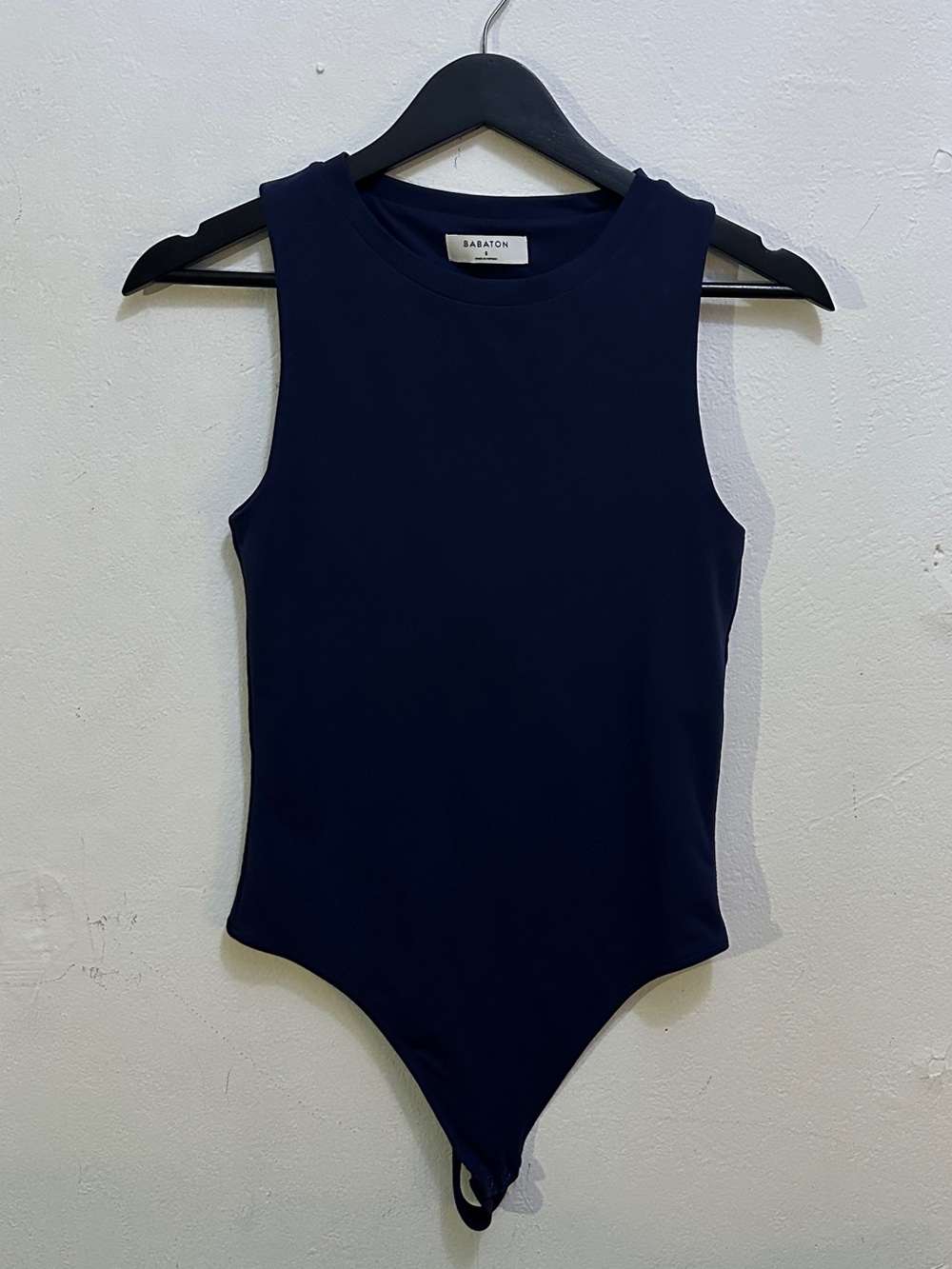 Babaton Aritzia Women’s Small Navy Sleeveless Crew Neck Bodysuit Stretch